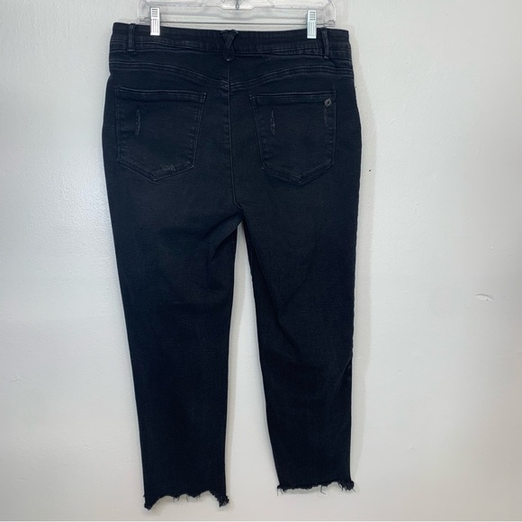 Democracy‎ Jeans Woman 14 Black  AB Solution Stretch Raw Hem Ankle Pockets - Picture 4 of 11